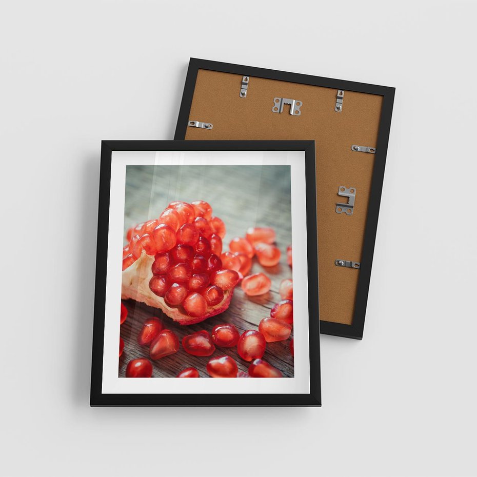 Plakat w ramie 40x50 - Granatowa Inspiracja Kuchni - granat, kuchnia - rama czarna