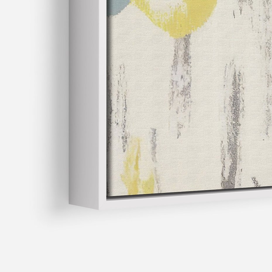 Obraz w ramie 50x70 - Kwiatowe Impresje - malowane duże kwiaty, kolory żółty - rama biała