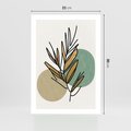 Plakat bez ramy 21x30 - Migocące Ścieżki Wizji - abstrakcyjny obraz boho, liście