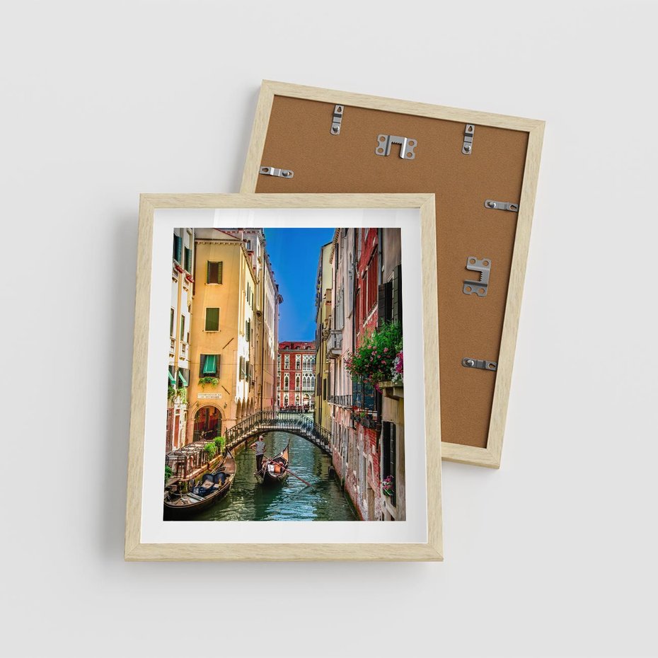 Plakat w ramie 40x50 - Romantyczna Gondola - Wenecja, gondola - rama drewno