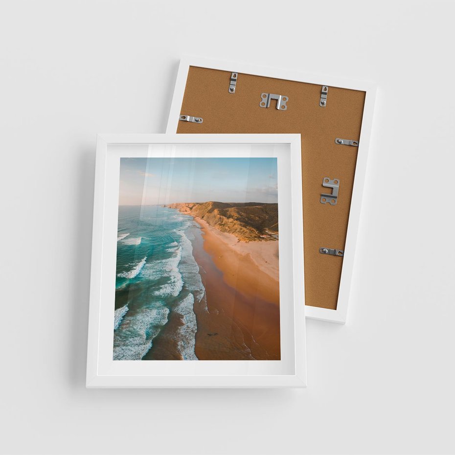 Plakat w ramie 40x50 - Z Lotu Ptaka - fotografia, plaża - rama biała