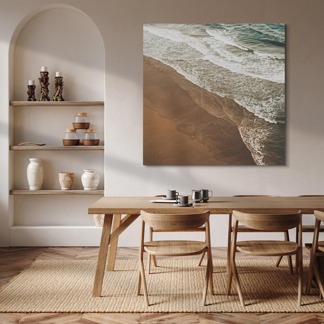 Obraz na płótnie 40x40 - Spokój nad plażą - plaża, morze