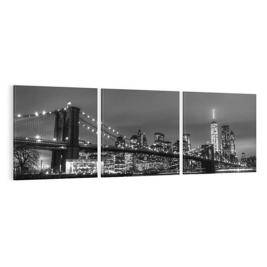 Obraz na płótnie 120x40 - Miasto, które nie Śpi - most, Nowy Jork