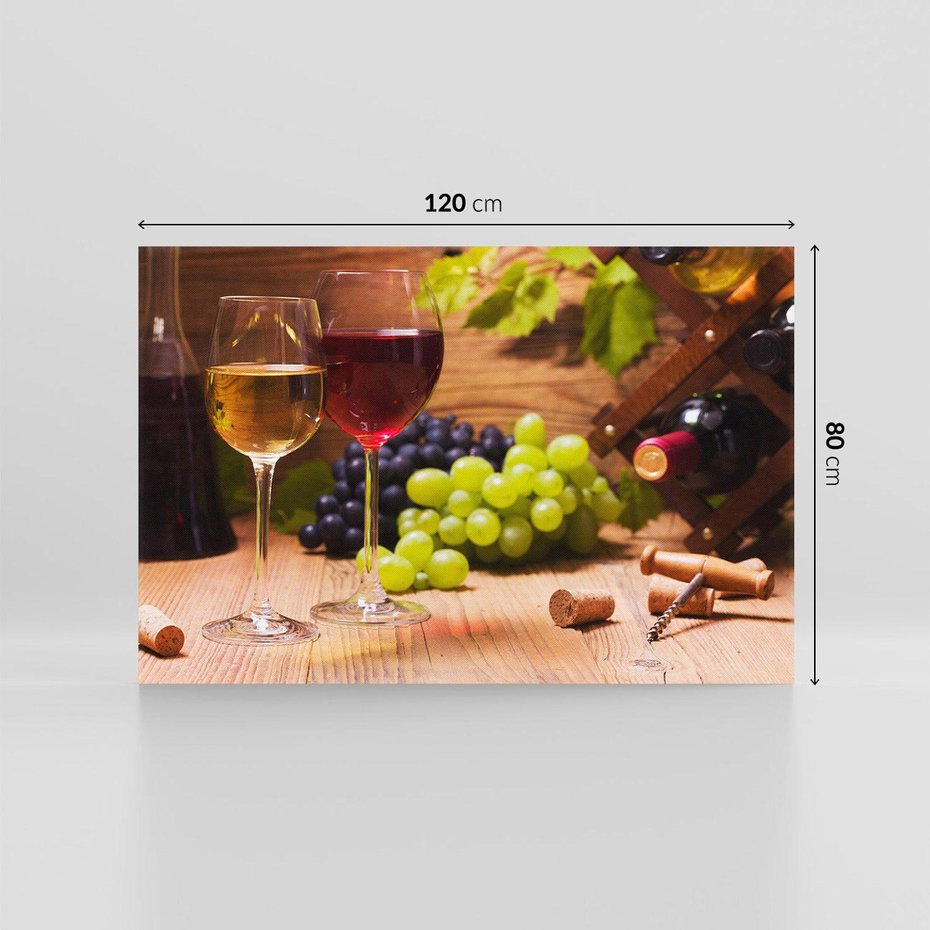 Obraz na płótnie 120x80 - owocowy raj - wino, winogrona