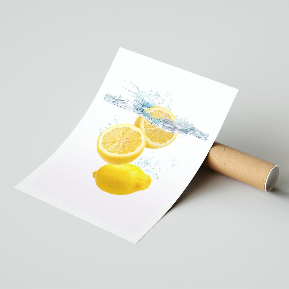 Plakat bez ramy 40x50 - Świeże cytryny pełne smaku - cytryny, owoce