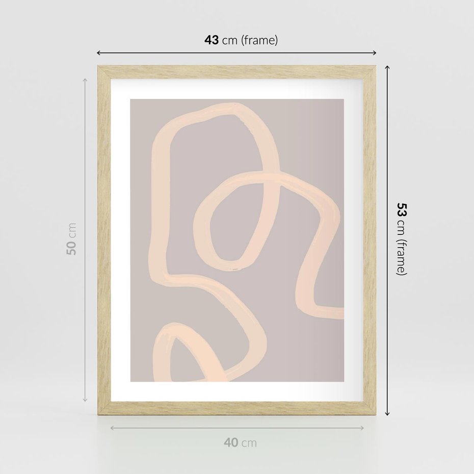 Plakat w ramie 40x50 - Nowoczesne Odbicia - minimalistyczny obraz, nowoczesny - rama drewno