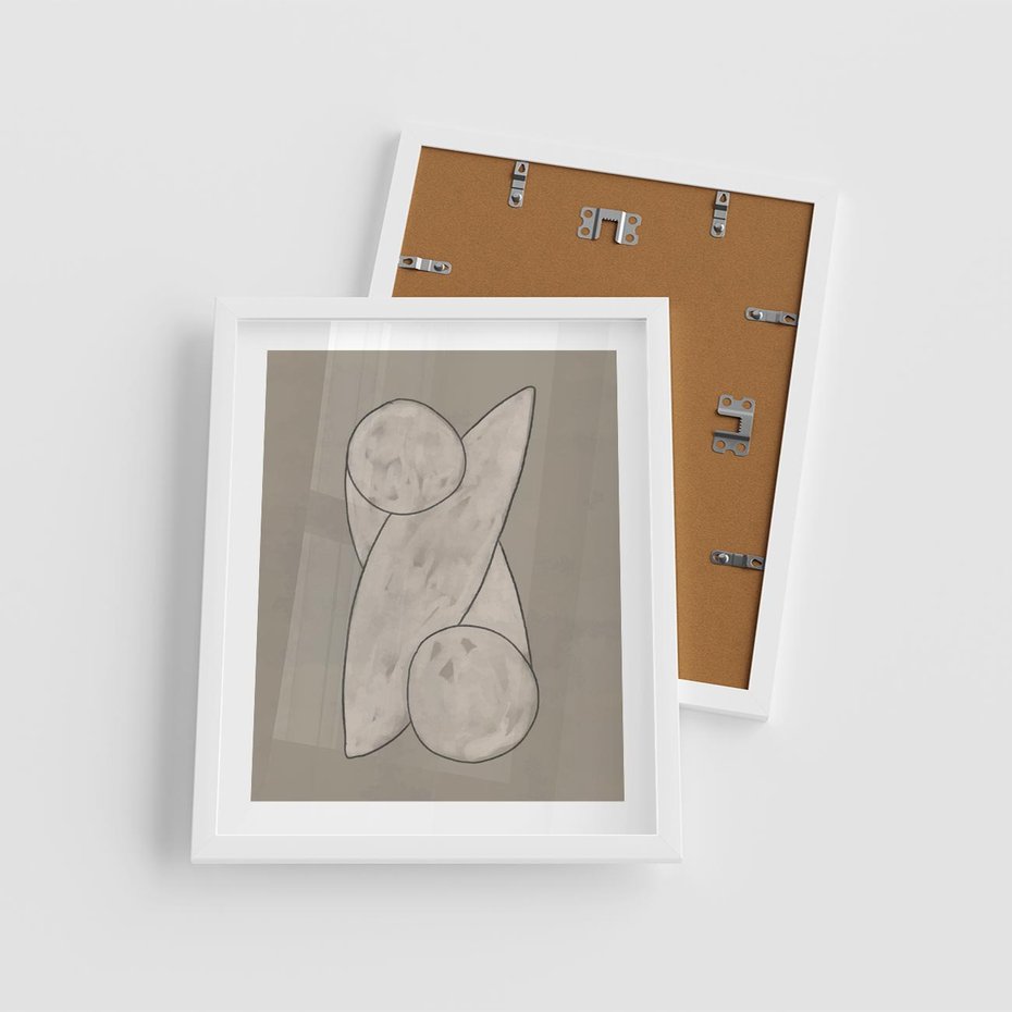 Plakat w ramie 40x50 - Zaklęte Anomalie - nowoczesna geometryczna sztuka, loftowe wnętrze - rama biała