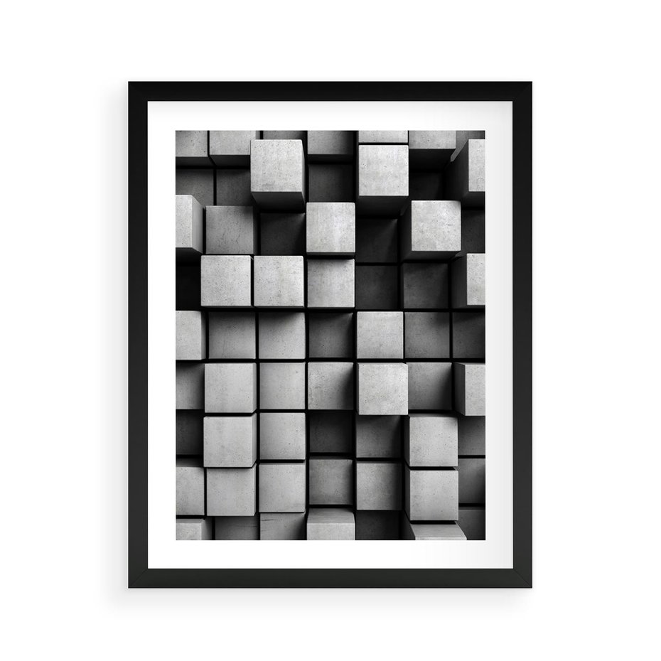 Plakat w ramie 40x50 - Geometryczne Elegancje - nowoczesny, geometryczny - rama czarna