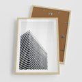 Plakat w ramie 50x70 - Wzorce Wysokości - architektura, wysoki wieżowiec - rama drewno