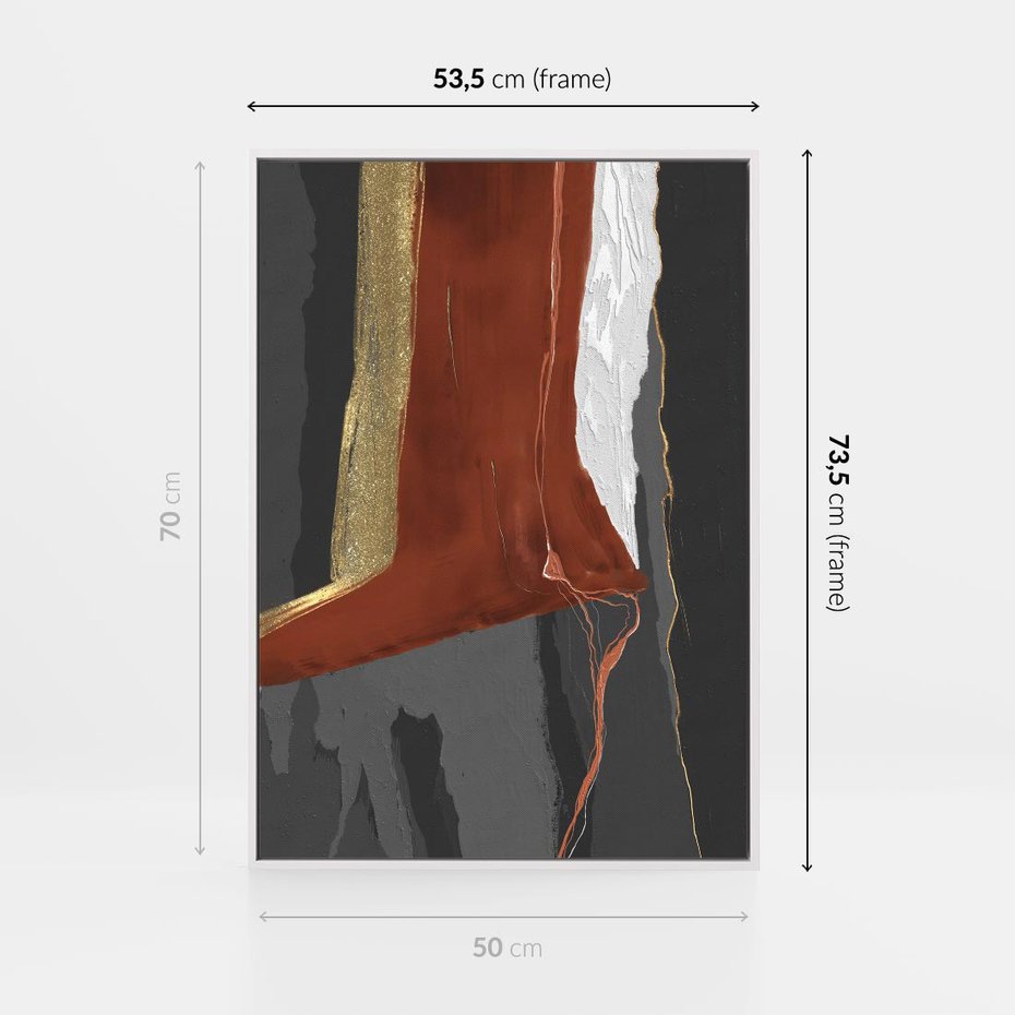 Obraz w ramie 50x70 - Abstrakcyjna impresja - abstrakcja, nowoczesny - rama biała