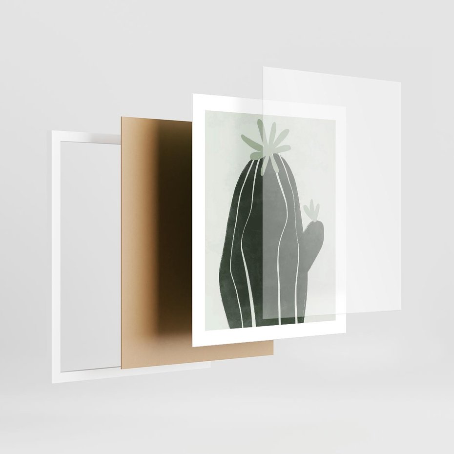 Plakat w ramie 40x50 - Zieleń Inspirującego Życia - zielony plakat, minimalizm - rama biała