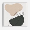Obraz w ramie 80x80 - Rozkwitająca Opowieść - szkic jedną linią, one lone - rama biała