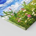 Obraz na płótnie 30x30 - Niebiańska łąka pełna kwiatów - łąka, niebo