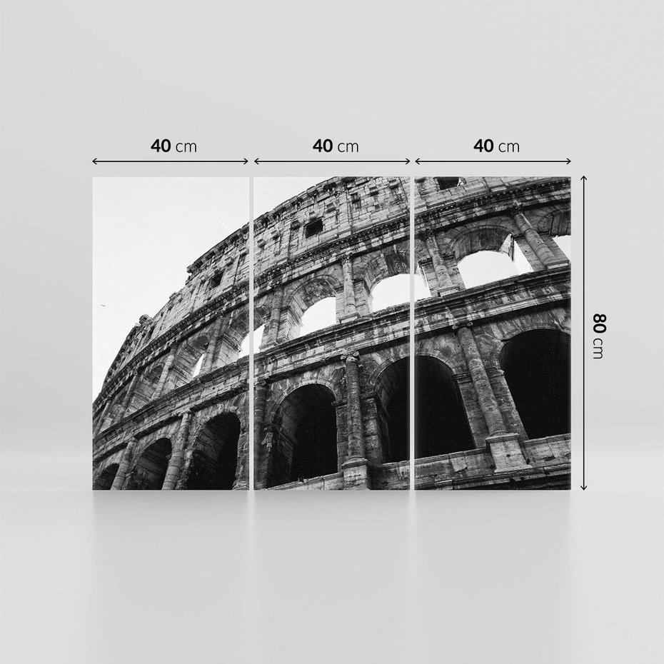 Obraz na płótnie 120x80 - Koloseum w Czarnej Bieli - antyczna architektura, koloseum
