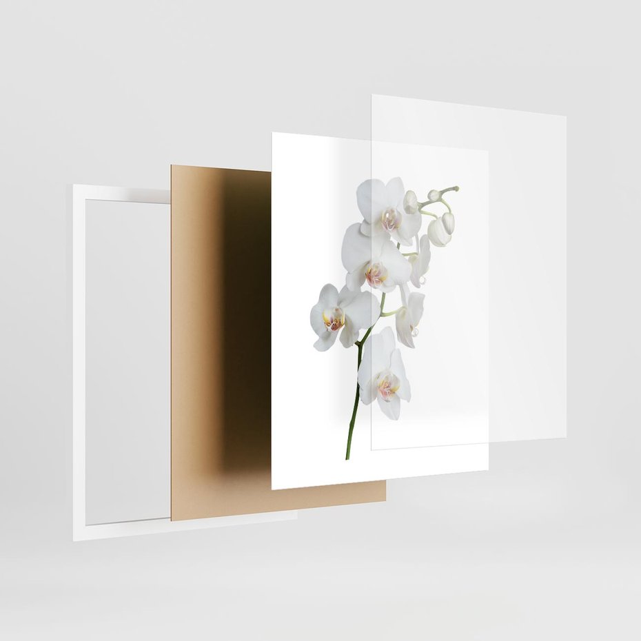 Plakat w ramie 40x50 - Ekskluzywny Relaks - storczyk, spa - rama biała