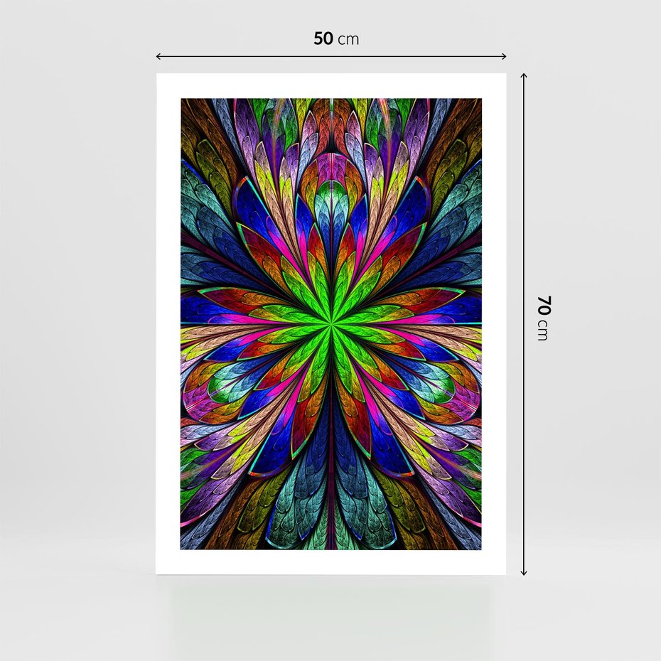 Plakat bez ramy 50x70 - Witrażowa magia na płótnie - witraż, sztuka