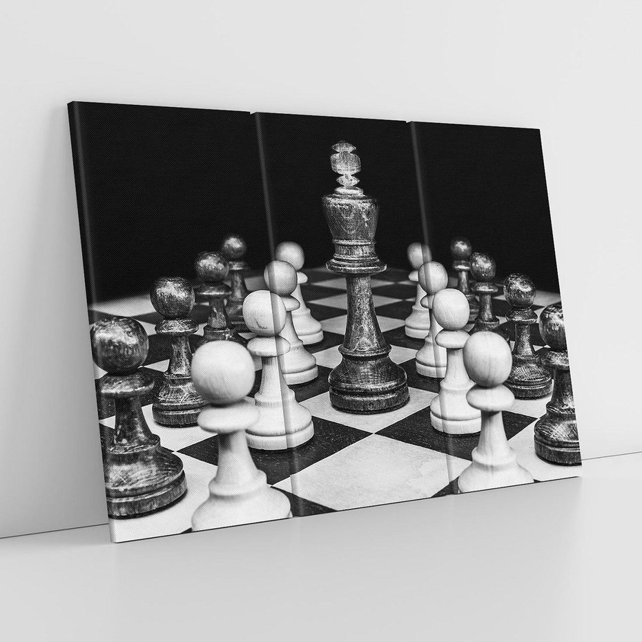 Obraz na płótnie 120x80 - Wzruszający Taniec na Szachownicys - szachy, gra