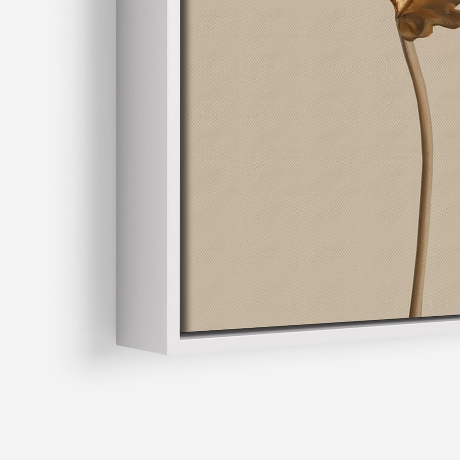 Obraz w ramie 70x100 - Piękno w Detalu - złoty, liść - rama biała