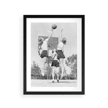 Plakat w ramie 40x50 - Sport to Zdrowie - retro zdjęcie, czarno białe - rama czarna