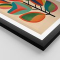 Plakat w ramie 30x40 - Wnętrza Kształtów - abstrakcyjny kolorowy tęczowy obraz, inspiracje roślinne - rama czarna