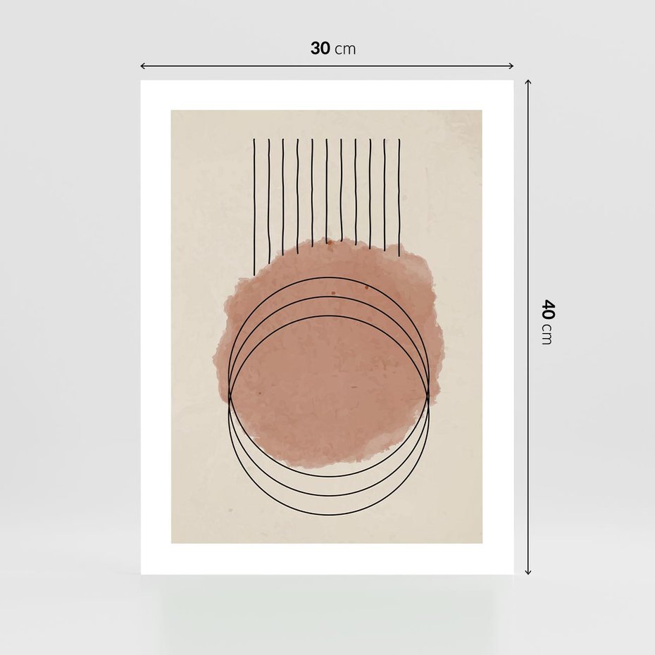 Plakat bez ramy 30x40 - Migotliwe Kontury - akwarelowa plama, geometryczne szkicowane kształty