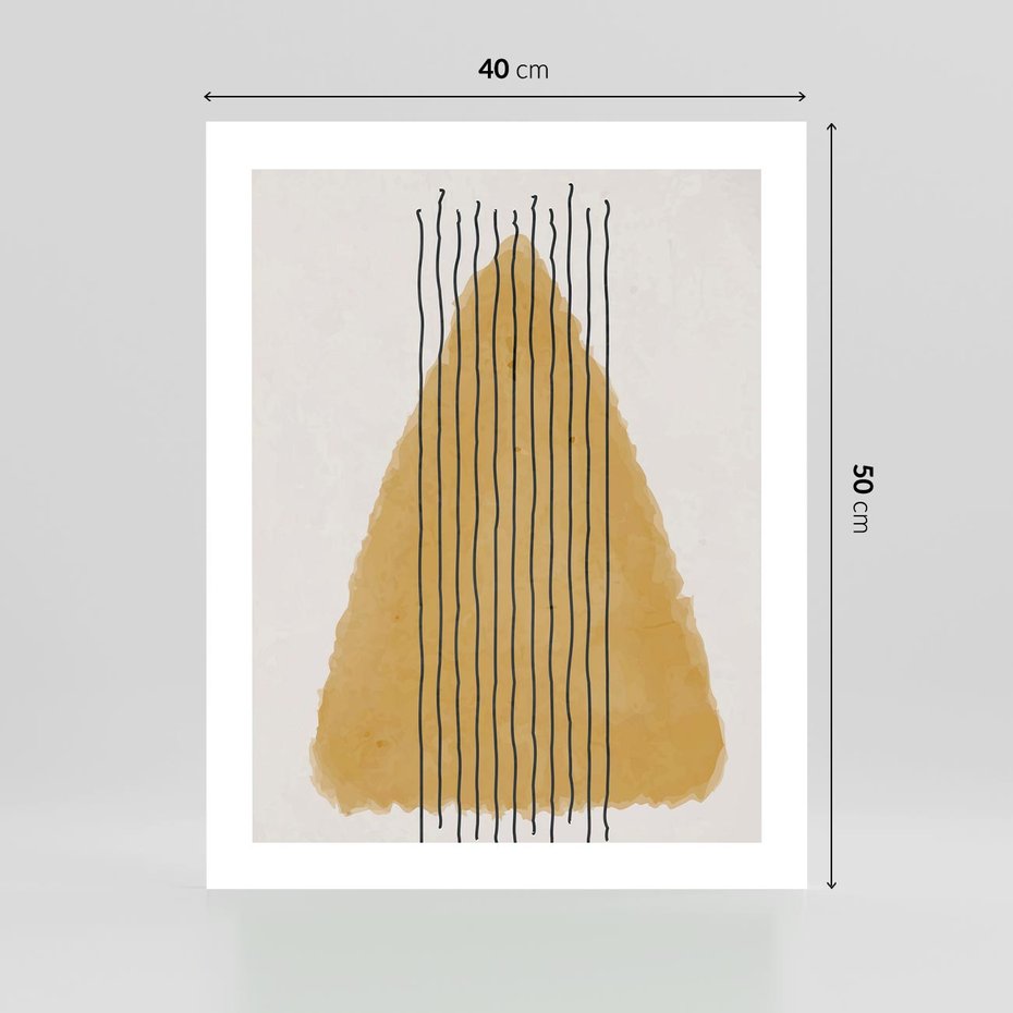 Plakat bez ramy 40x50 - Migocące Impulsy - abstrakcyjna akwarelowa plama, nieregularne kreski