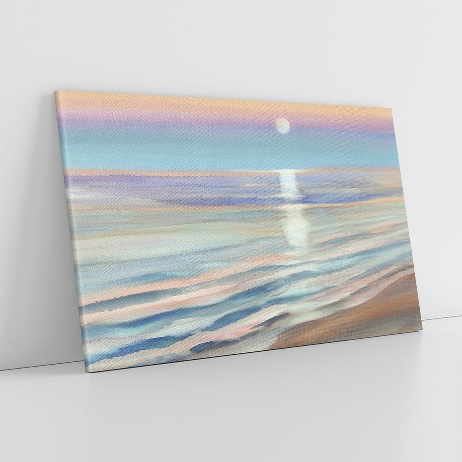 Obraz na płótnie 100x70 - Witraże roziskrzonych myśli - akwarela, zamglony wschód słońca