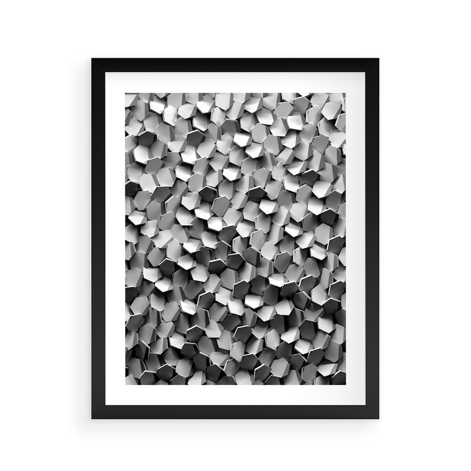 Plakat w ramie 40x50 - Odkryj głębię sztuki - graficzne, 3D - rama czarna
