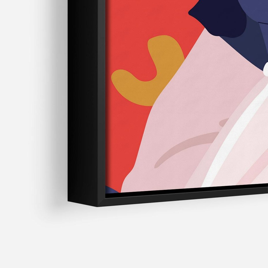 Obraz w ramie 50x50 - Kobieca Przenikliwość - nowoczesny plakat, styl retro - rama czarna