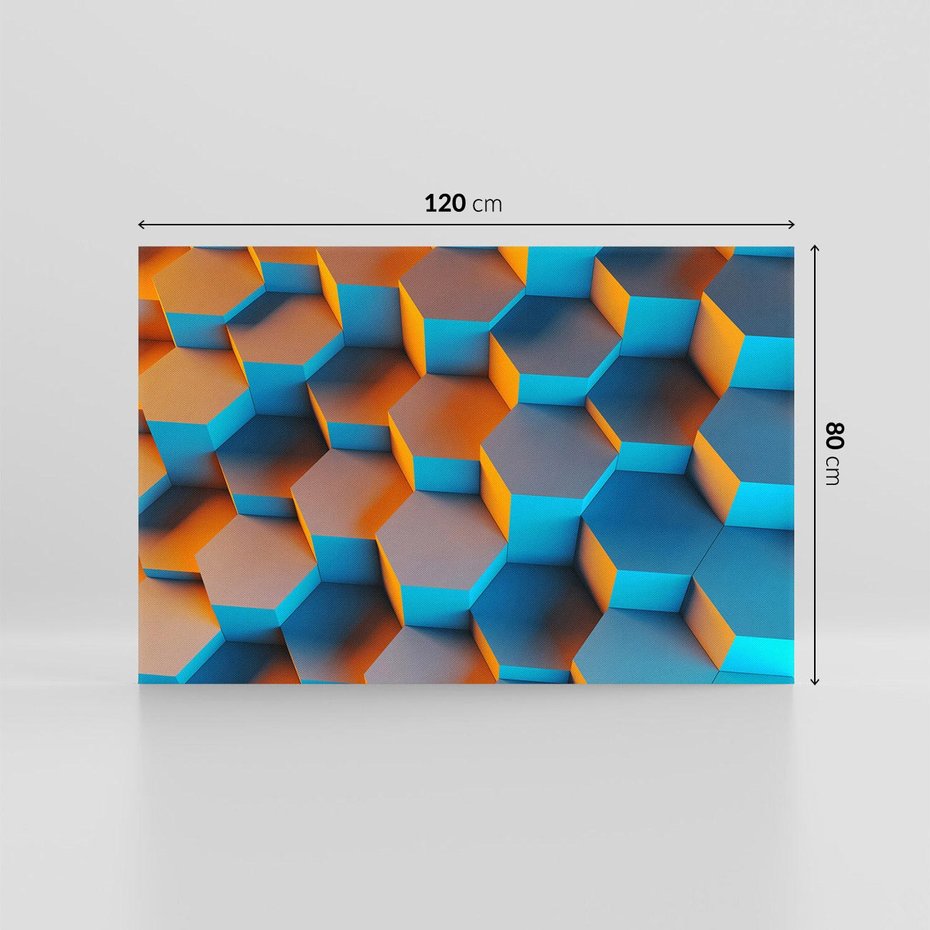 Obraz na płótnie 120x80 - Trójwymiarowa Gra - geometryczna, 3D
