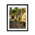 Plakat w ramie 40x50 - Magiczna podróż w głąb miasta - uliczka, perspektywa - rama czarna