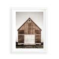 Plakat w ramie 40x50 - Rustykalny Drewniany Domek - domek, drewniany dom - rama biała