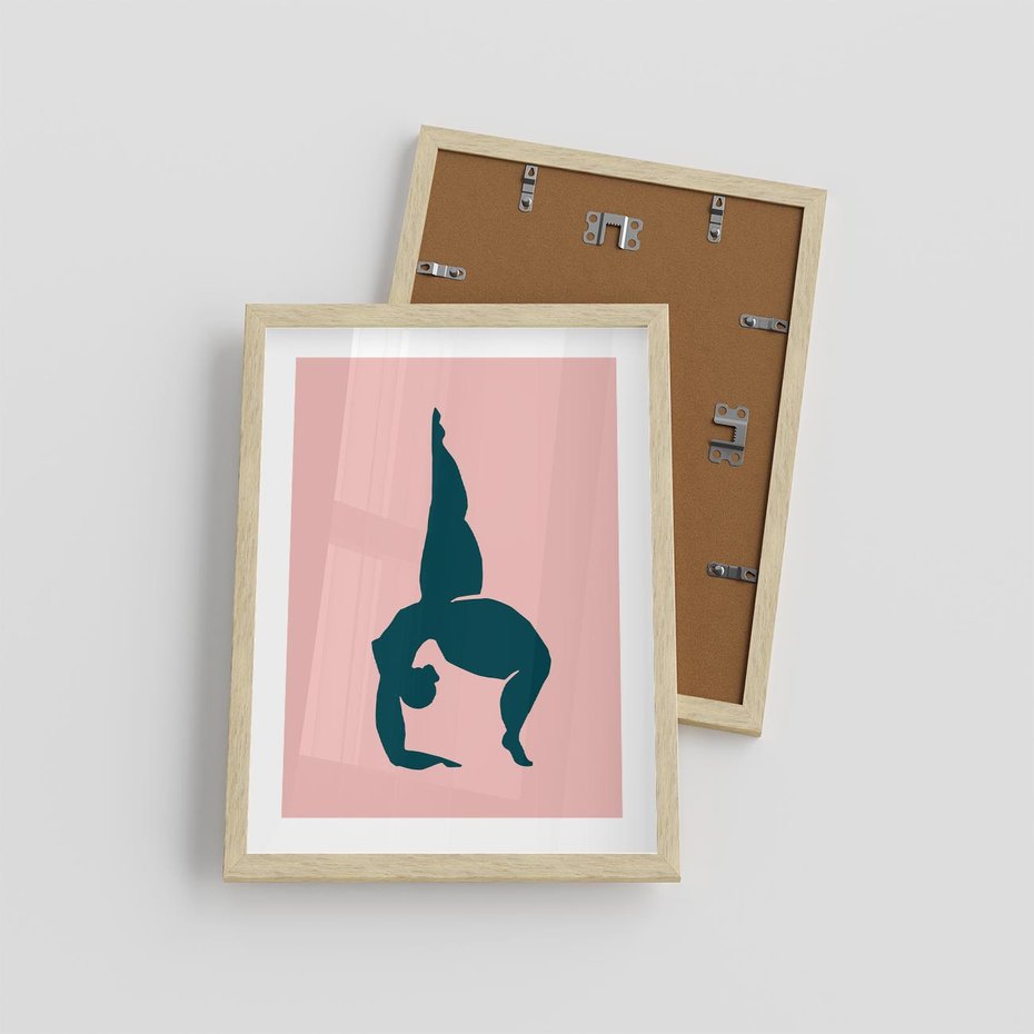 Plakat w ramie 30x40 - Zaklęte Wzory - abstrakcja, kobieca sylwetka - rama drewno