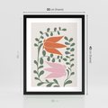 Plakat w ramie 30x40 - Rozkwitające Kontury - plakat, kwiaty - rama czarna