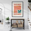 Plakat bez ramy 21x30 - Retro Radość - typografia, wesołe kwiaty