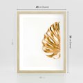 Plakat w ramie 40x50 - Przyjemność dla Oczu - złote, liście - rama drewno