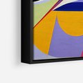 Obraz w ramie 70x100 - Kolorowe Przesunięcia Kształtów - abstrakcyjny obraz olejny, żywe kolory - rama czarna