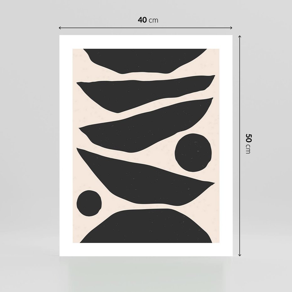 Plakat bez ramy 40x50 - Modernistyczna Abstrakcja w Czerni i Bieli - abstrakcja, czarno biała grafika