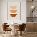 Obraz w ramie 50x70 - Geometryczne Wibracje - boho plakat, geometryczny - rama drewno