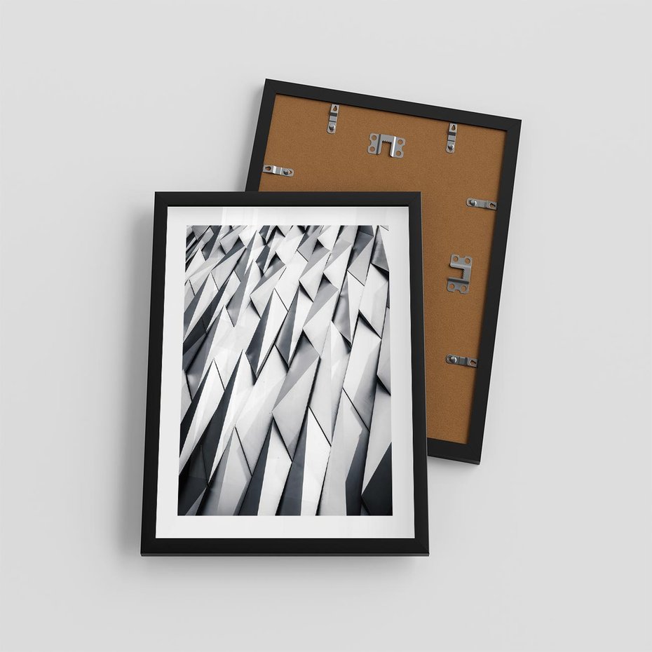 Plakat w ramie 30x40 - Geometryczna Nowoczesność - nowoczesna architektura, gemetryszne formy - rama czarna