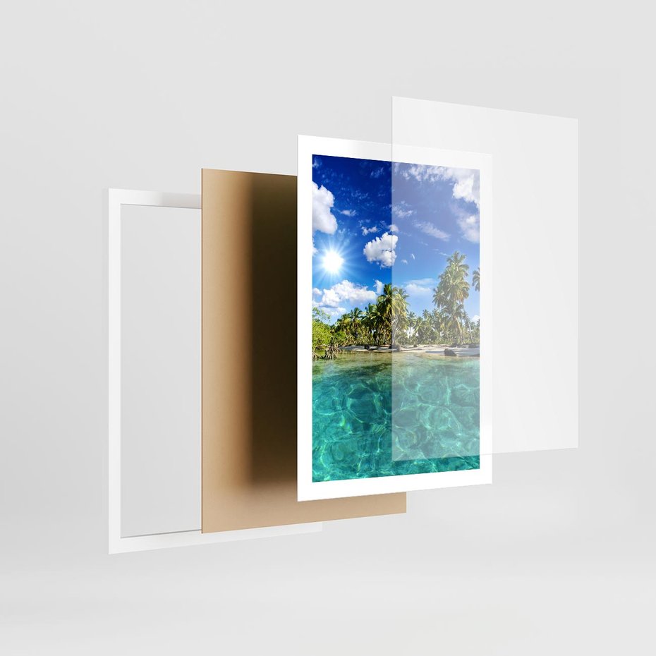 Plakat w ramie 50x70 - Rajskie wakacje na plaży - plaża, wakacje - rama biała