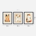 Zestaw obrazy w ramie 50x70 galeria - dla, dzieci, kot, pies, boho - rama czarna