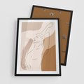 Plakat w ramie 50x70 - Sztuka Nagiej Formy - szkic nagiej kobiety, kolory beżowe - rama czarna