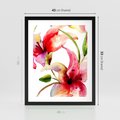 Plakat w ramie 40x50 - Kwiaty w akwareli - delikatne piękno - kwiaty, akwarela - rama czarna