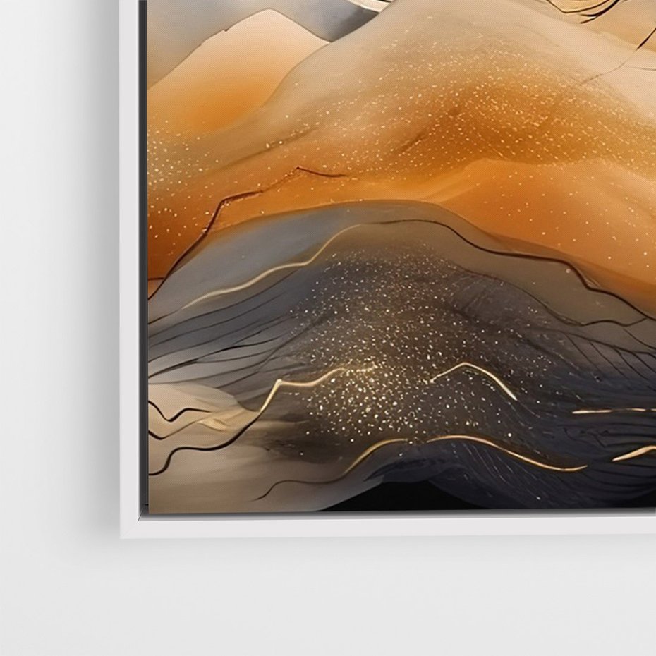 Obraz w ramie 70x100 - Grafika Zachodu - nowoczesna grafika, odcienie pastelowe - rama biała