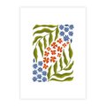 Plakat bez ramy 21x30 - Splątane Granice - kwiaty, sztuka nowoczesna