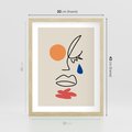 Plakat w ramie 30x40 - Impresje Plam - abstrakcyjny obraz, przypomina twarz - rama drewno