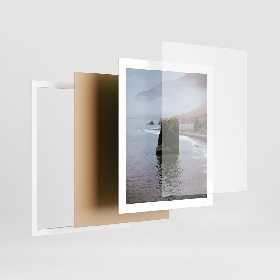 Plakat w ramie 40x50 - Północna Dzikość: Skaliste Klify nad Morzem - skały, klify - rama biała