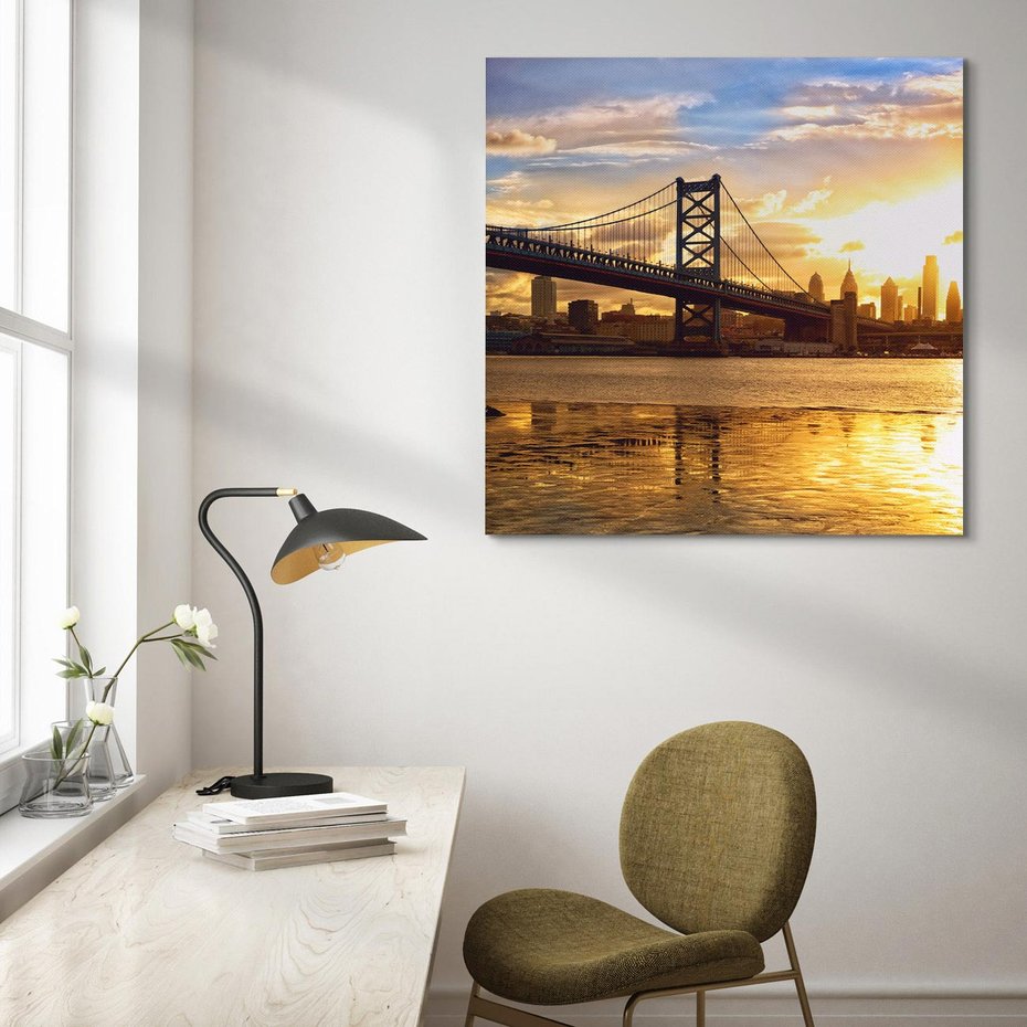 Obraz na płótnie 70x70 - Most w mieście - most, miasto