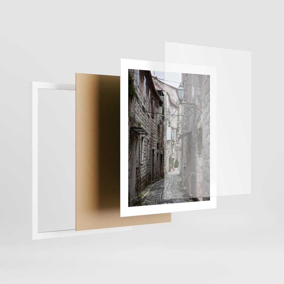 Plakat w ramie 40x50 - Malownicza uliczka we Włoszech - uliczka, Włoch - rama biała
